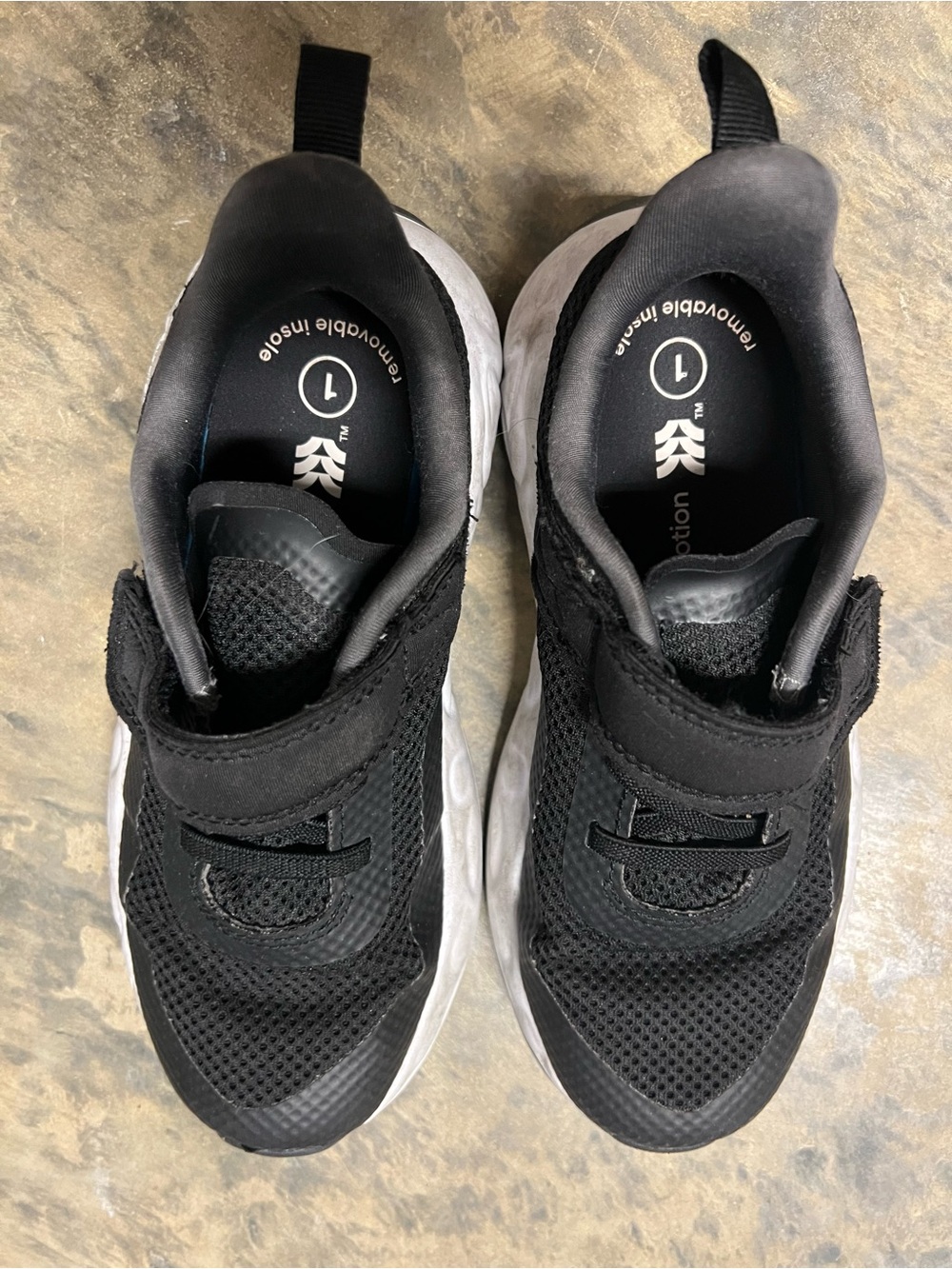 all in motion Black and White Kids Athletic Sneakers